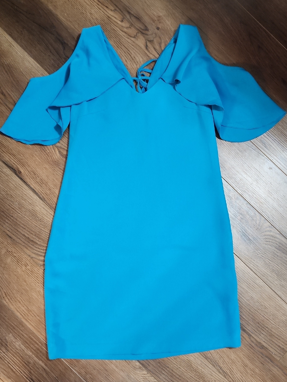 Trina Turk Blue Cold Shoulder Dress